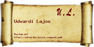 Udvardi Lajos névjegykártya